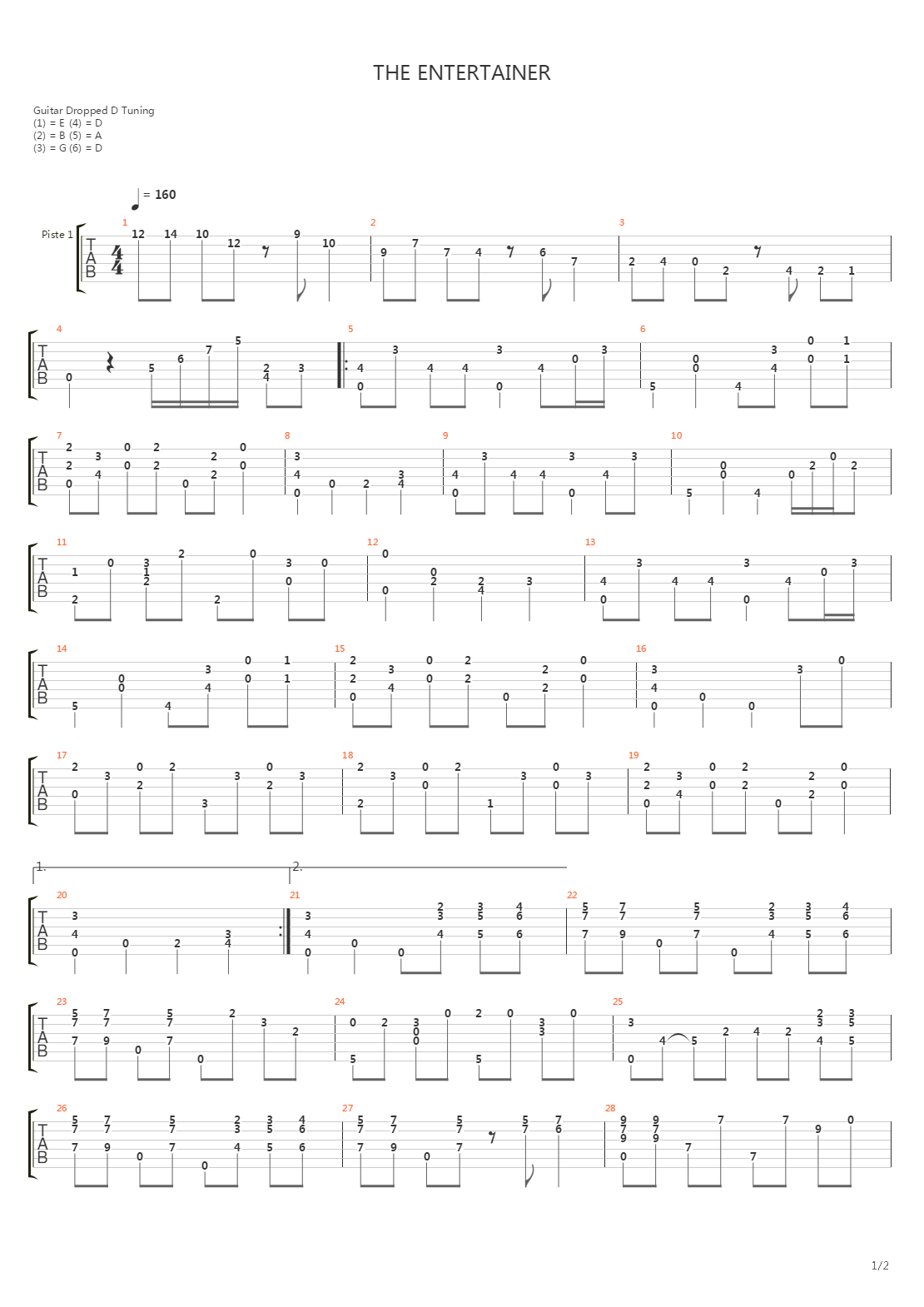 Entertainer吉他谱