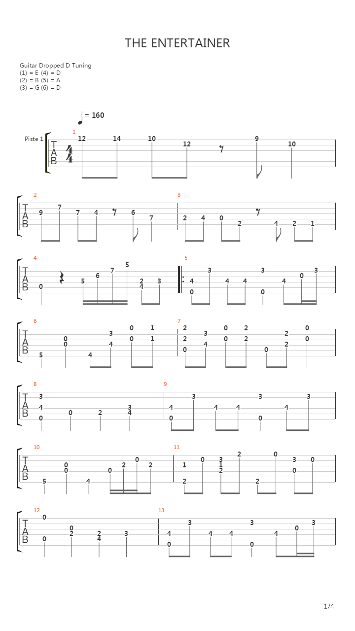 Entertainer吉他谱