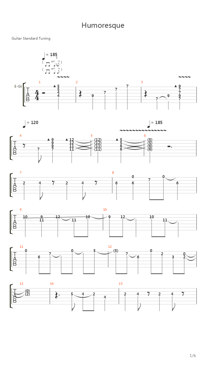 Humoresque吉他谱