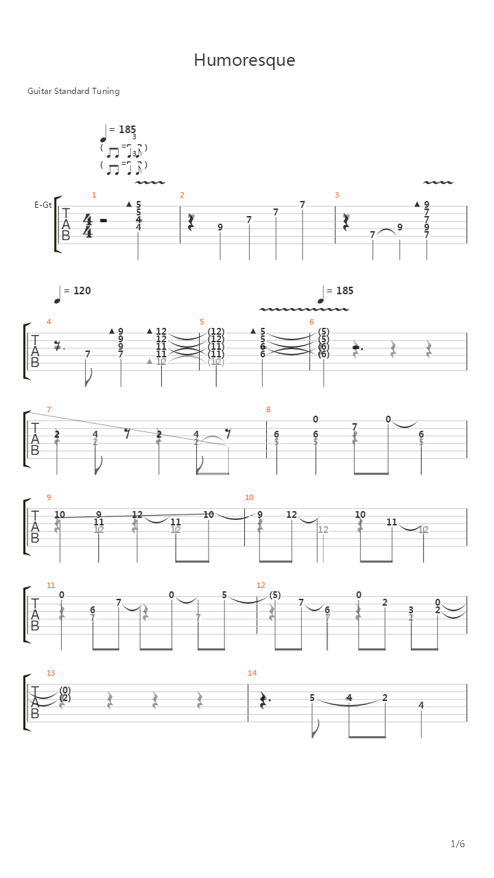 Humoresque吉他谱