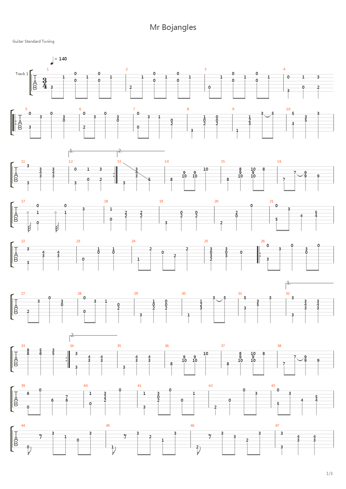 Mr Bojangles吉他谱