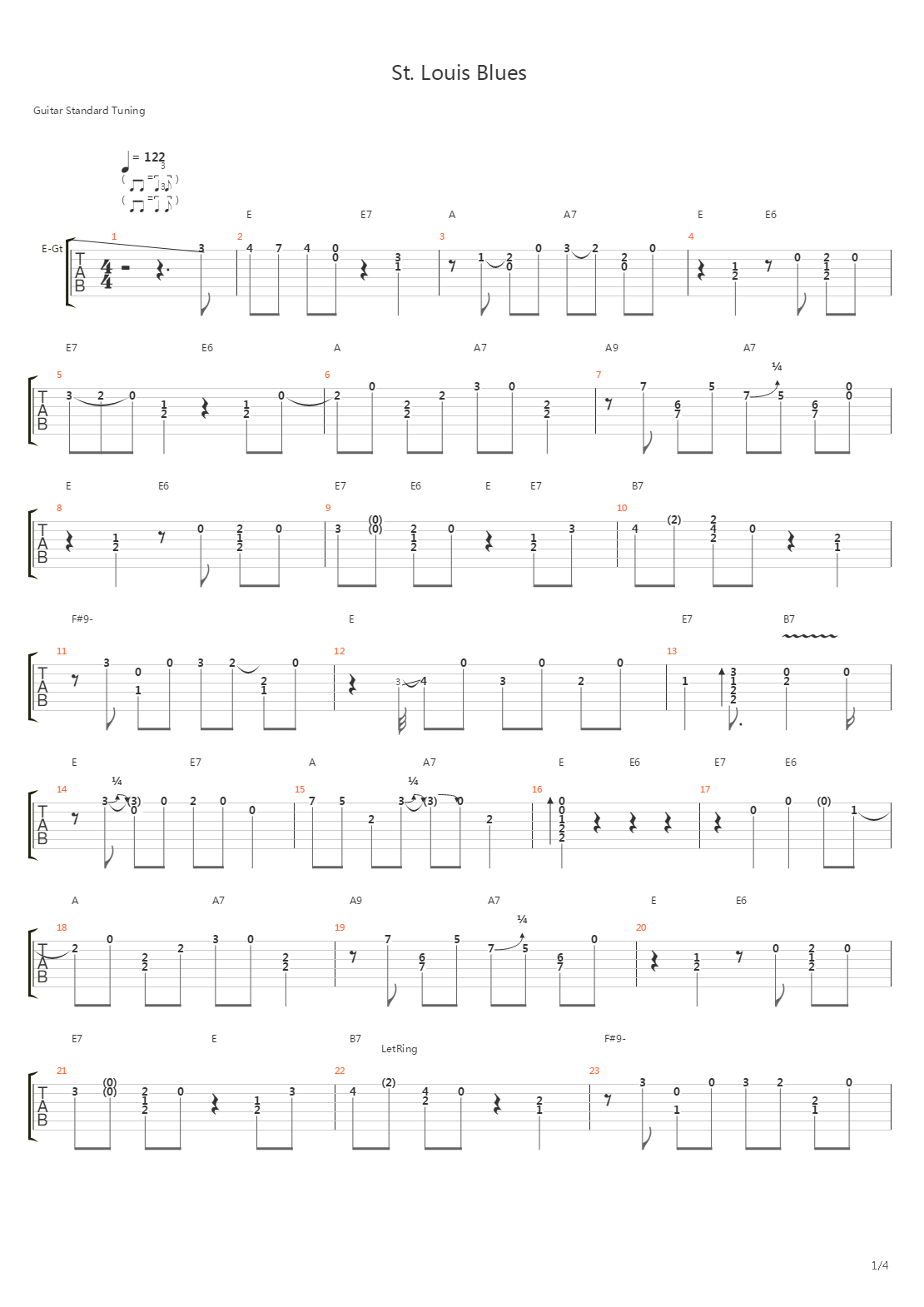 St Louis Blues吉他谱