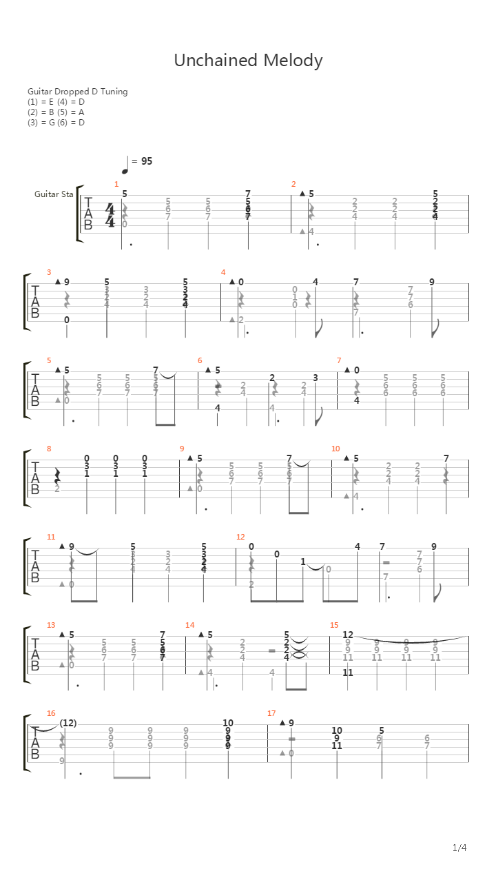 Unchained Melody吉他谱
