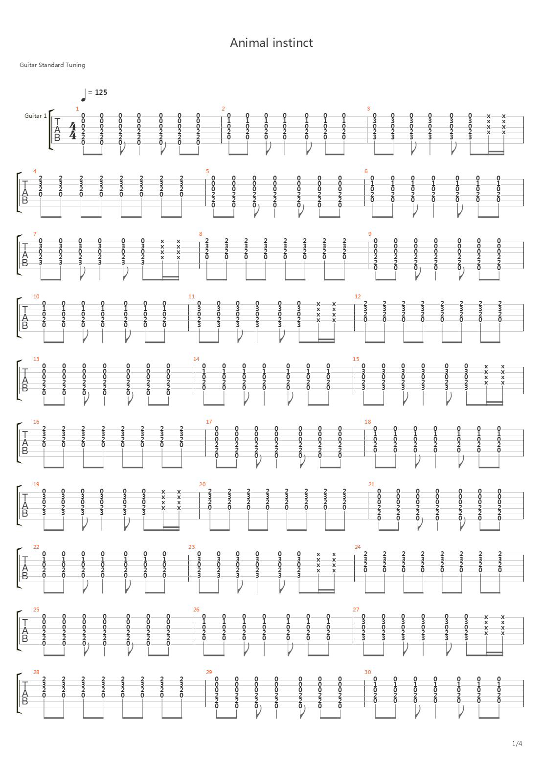 Animal Instinct吉他谱