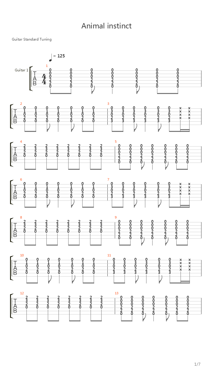 Animal Instinct吉他谱