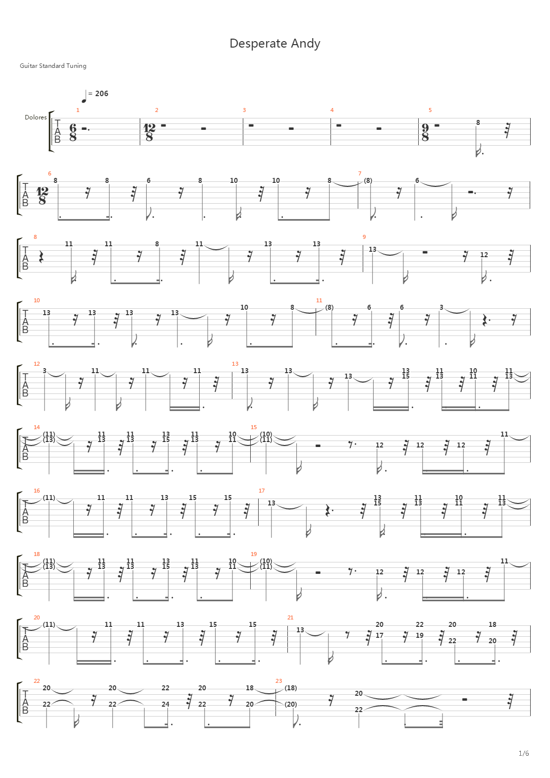 Desperate Andy吉他谱