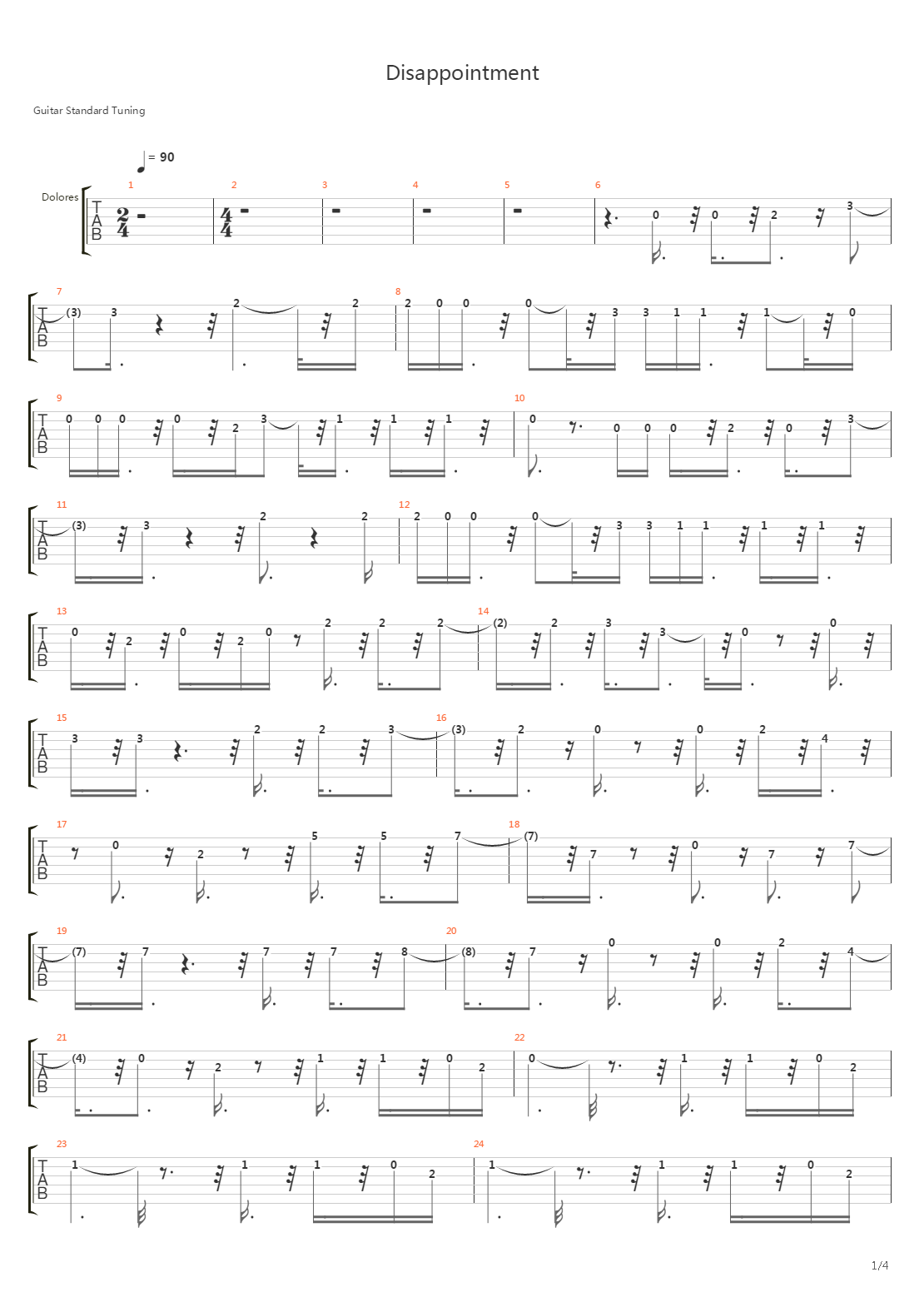 Disappointment吉他谱