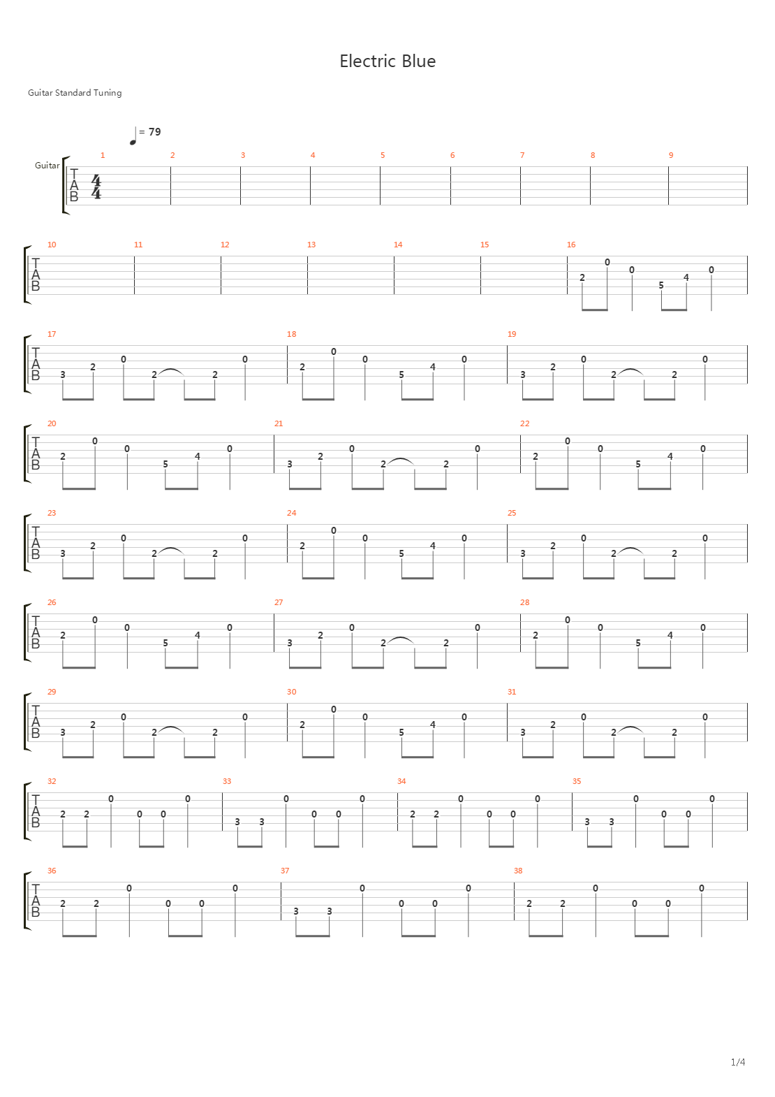 Electric Blue吉他谱