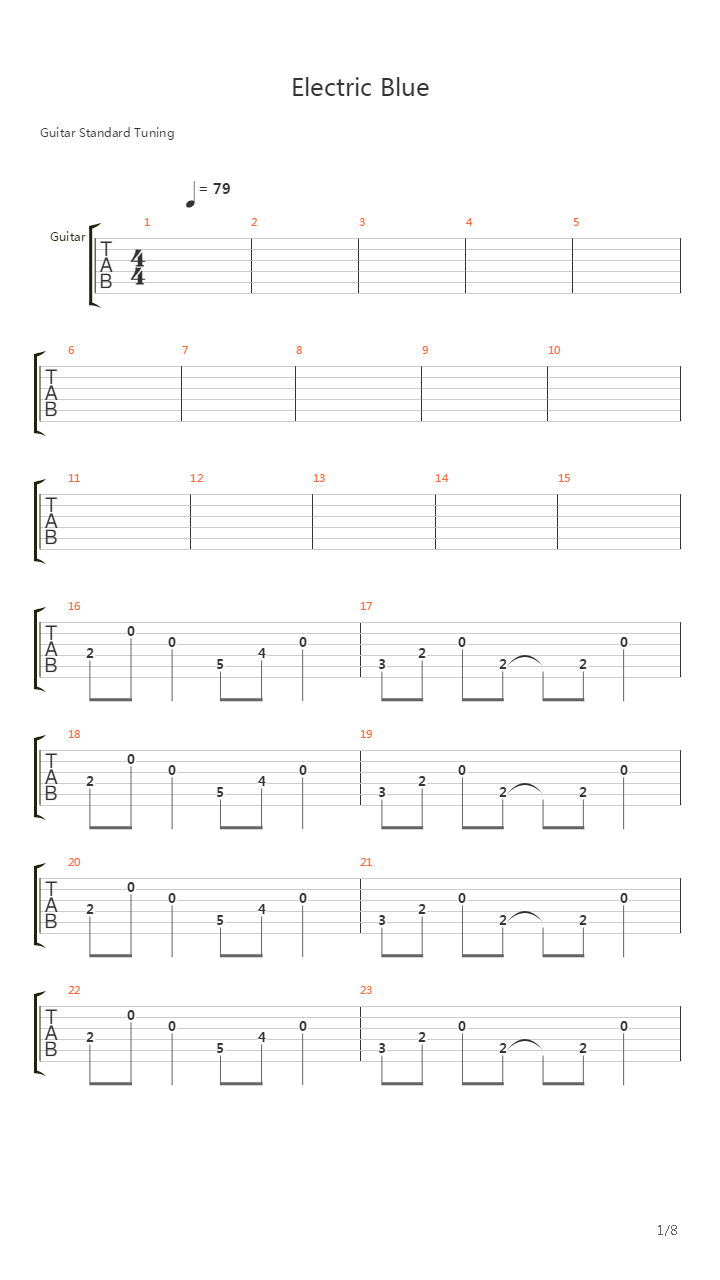 Electric Blue吉他谱