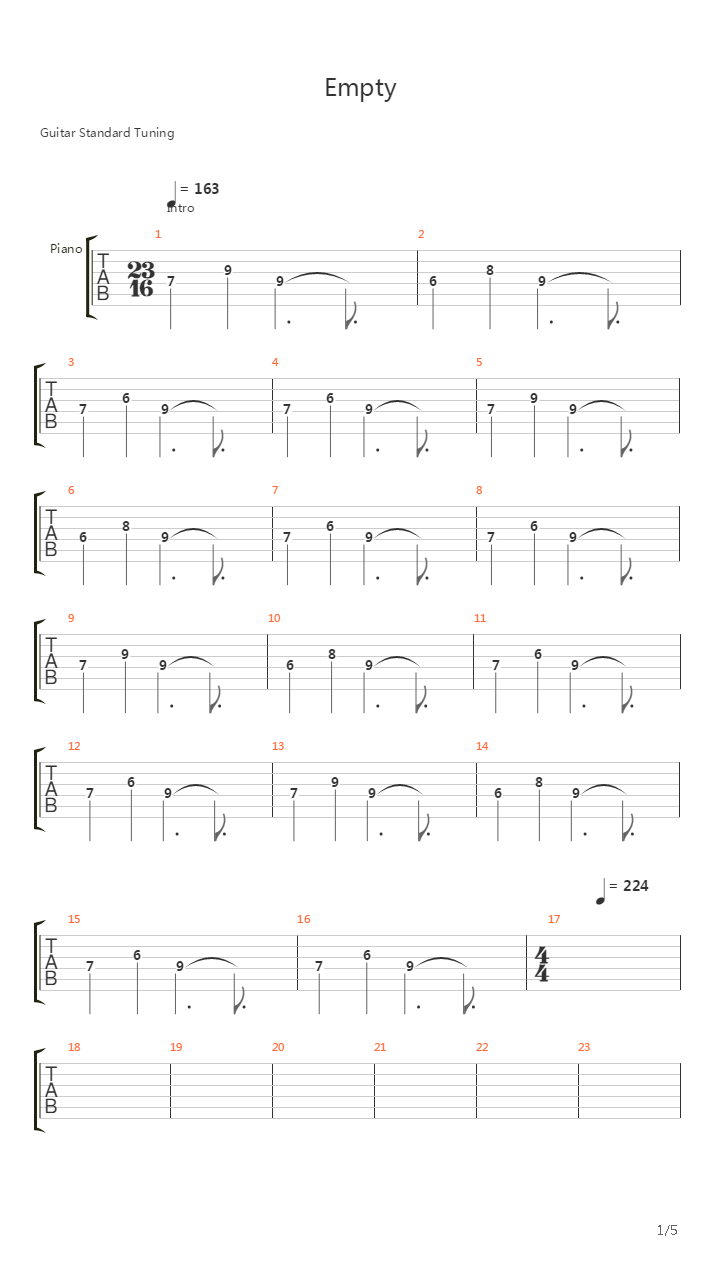 Empty吉他谱