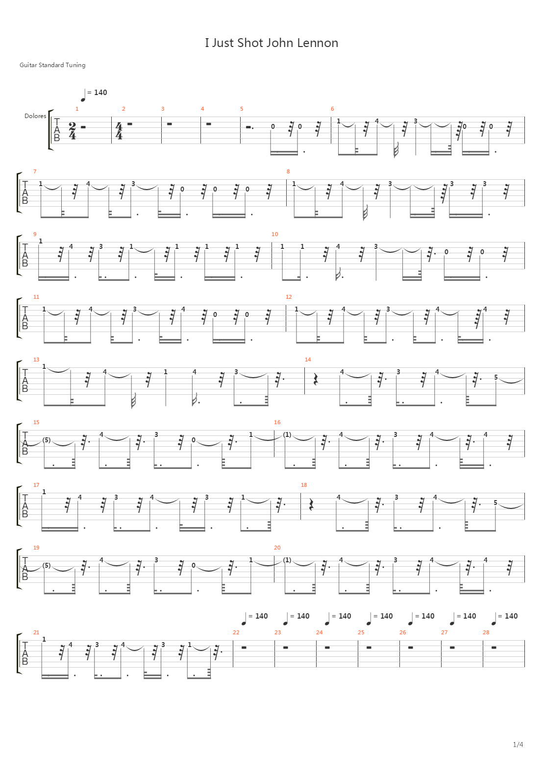 I Just Shot John Lennon吉他谱