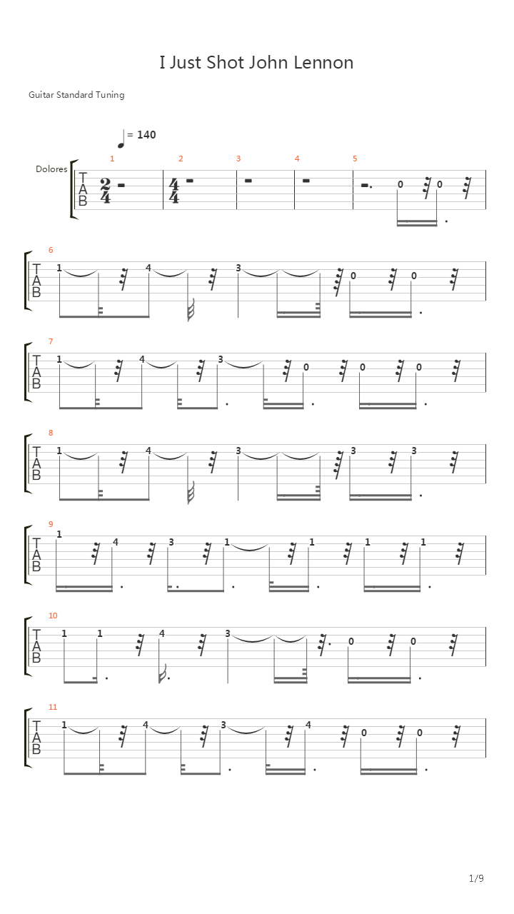 I Just Shot John Lennon吉他谱