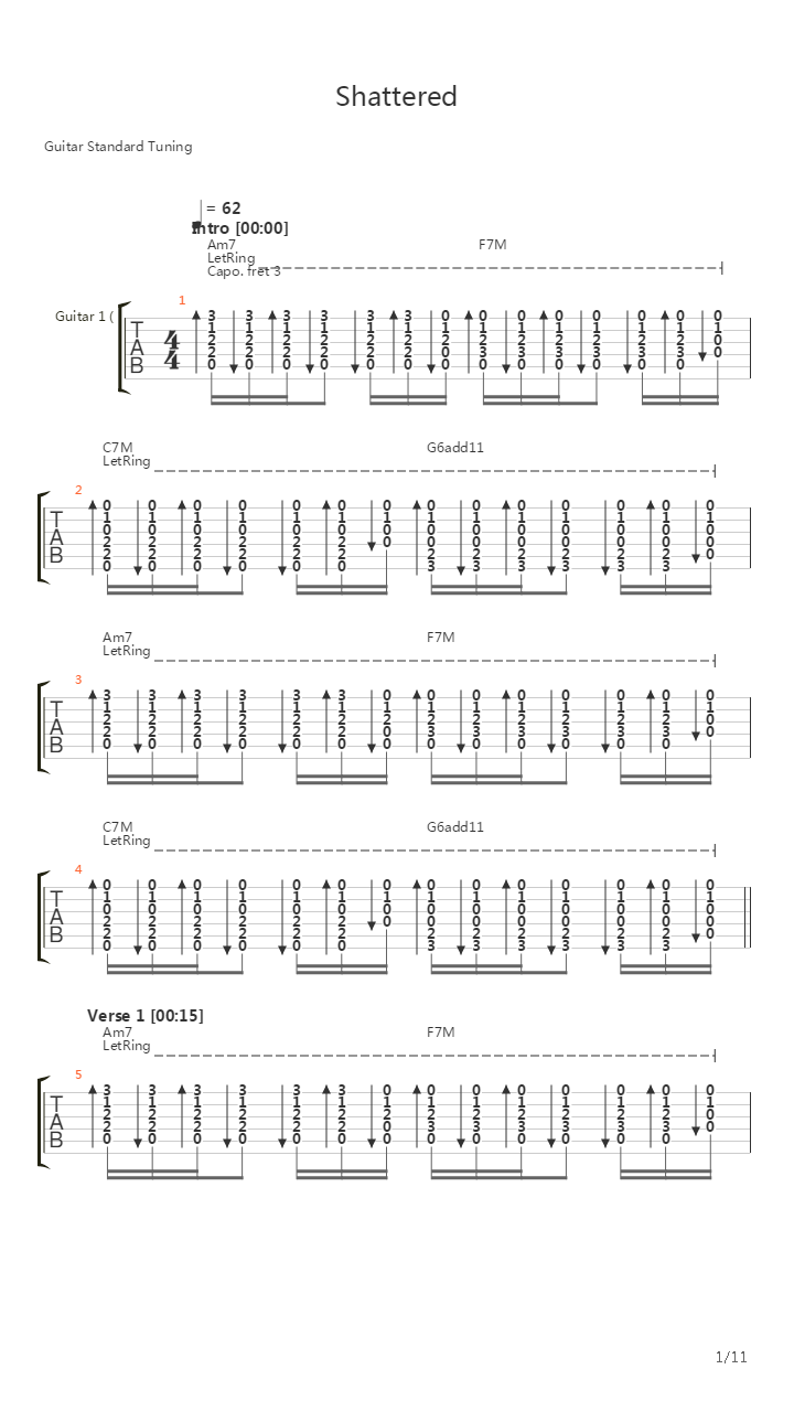 Shattered吉他谱