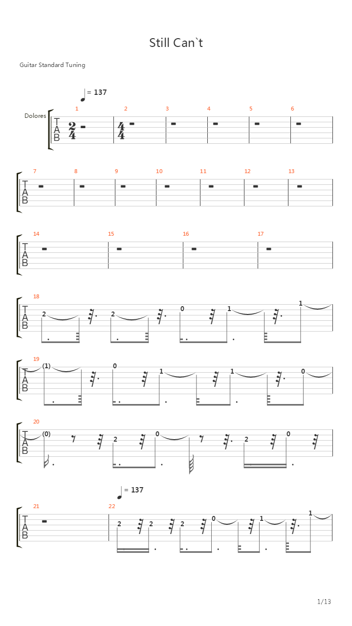 Still Cant吉他谱