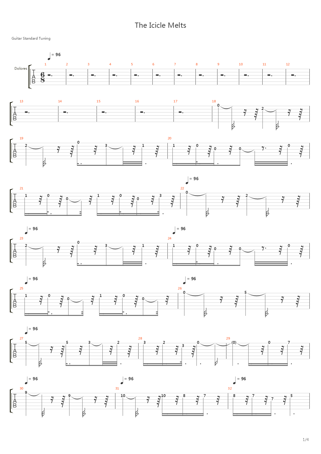 The Icicle Melts吉他谱