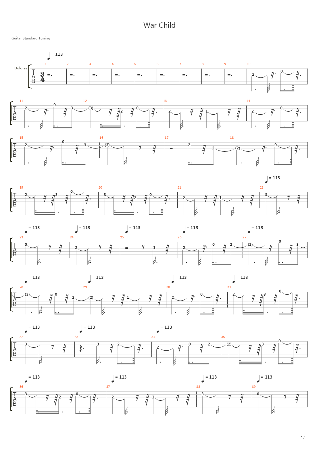 War Child吉他谱