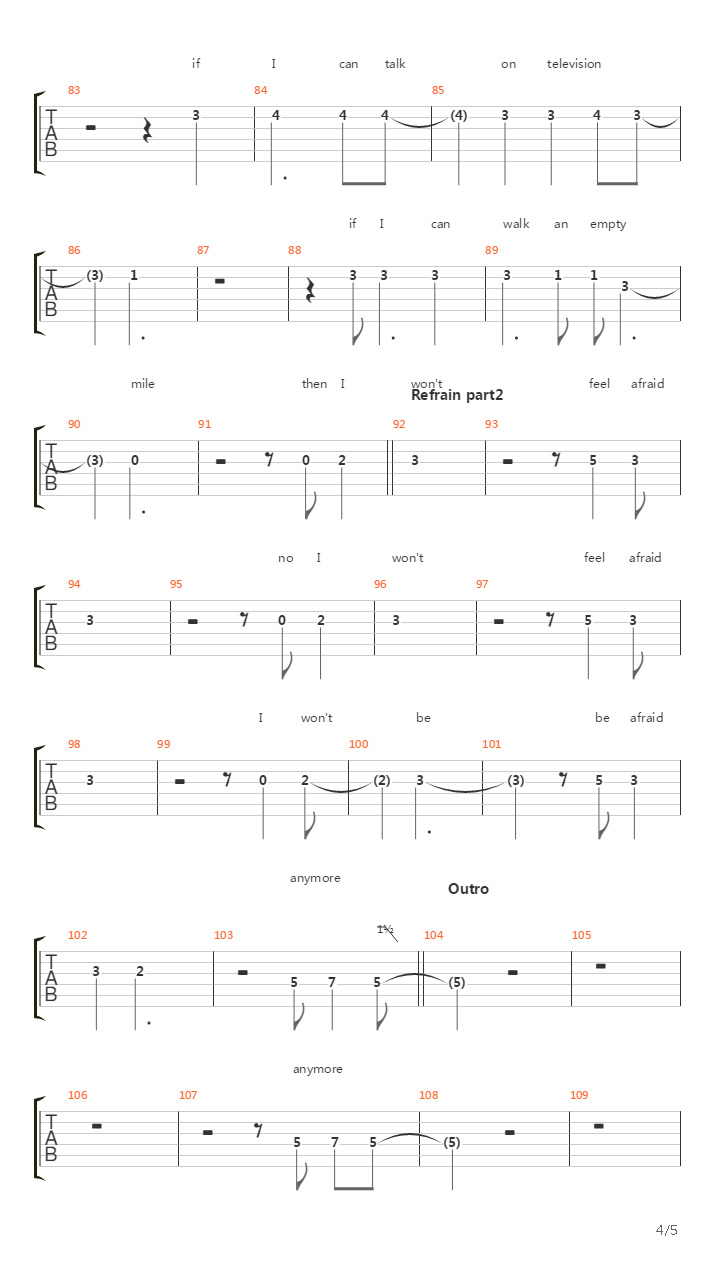 Afraid吉他谱