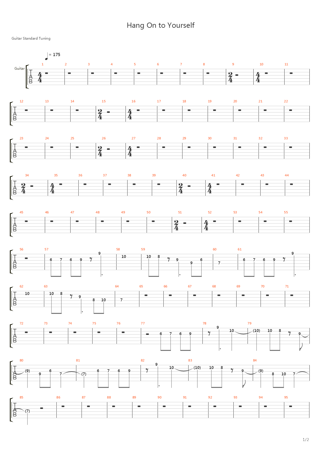 Hang On To Yourself吉他谱