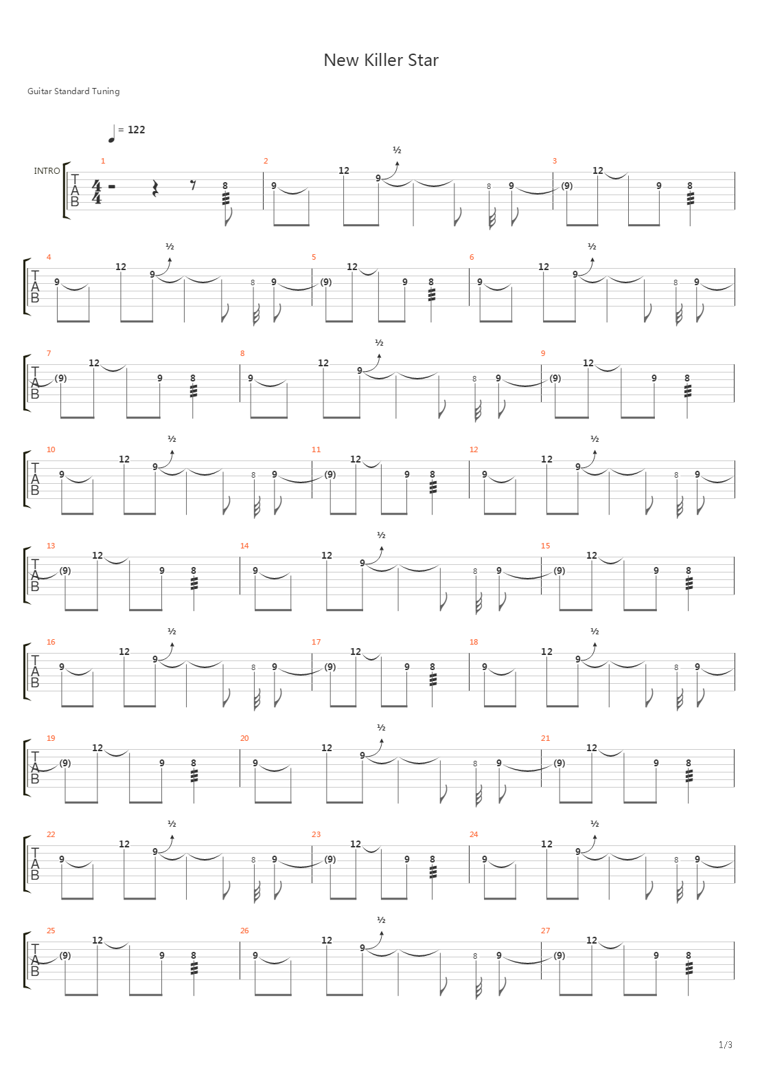 New Killer Star吉他谱