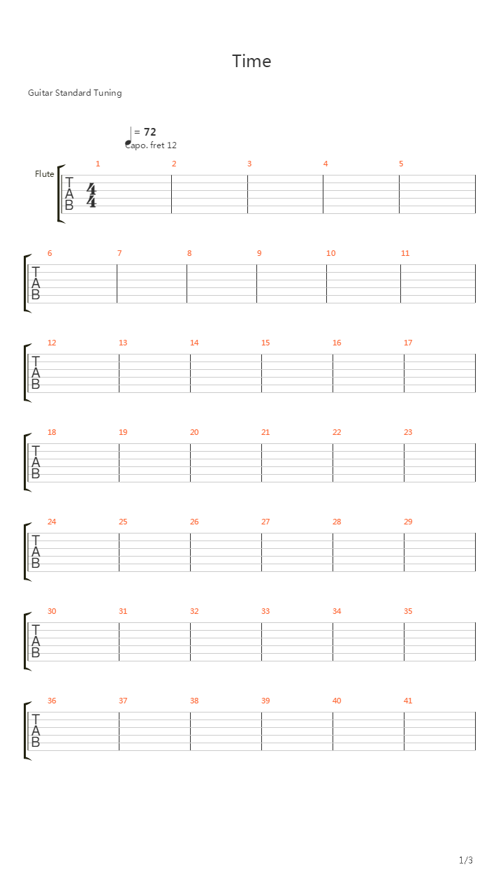 Time吉他谱