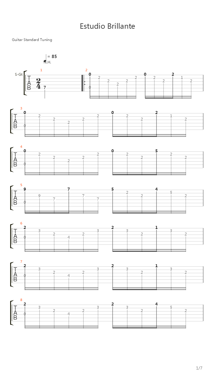 Estudio Brilliante吉他谱