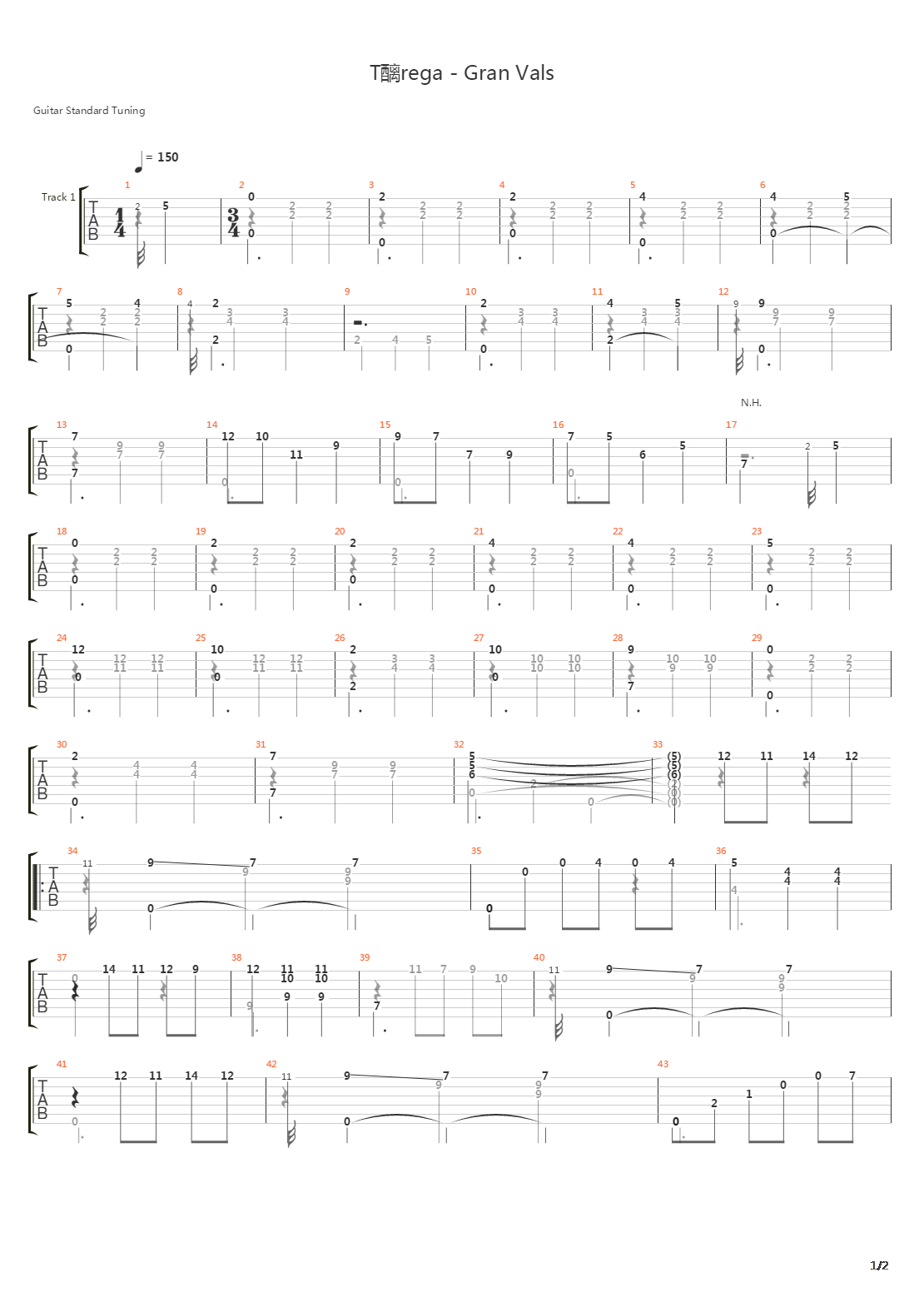 Gran Vals吉他谱