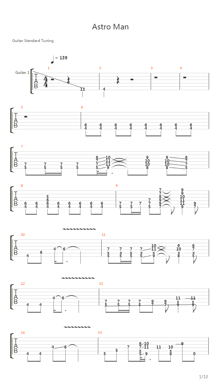 Astro Man吉他谱