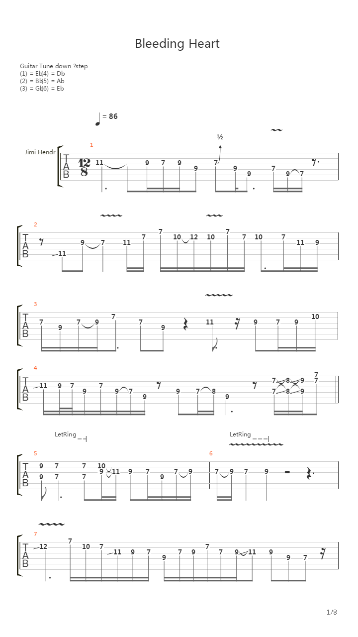 Bleeding Heart吉他谱