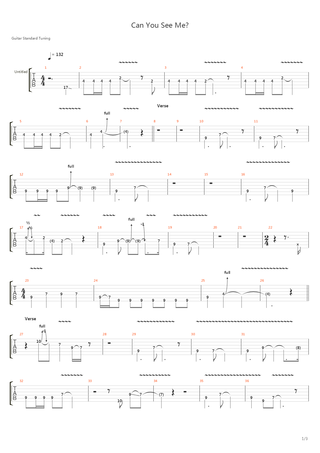 Can You See Me吉他谱