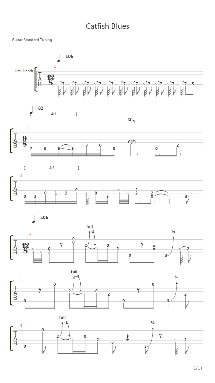 Catfish Blues Bbc吉他谱