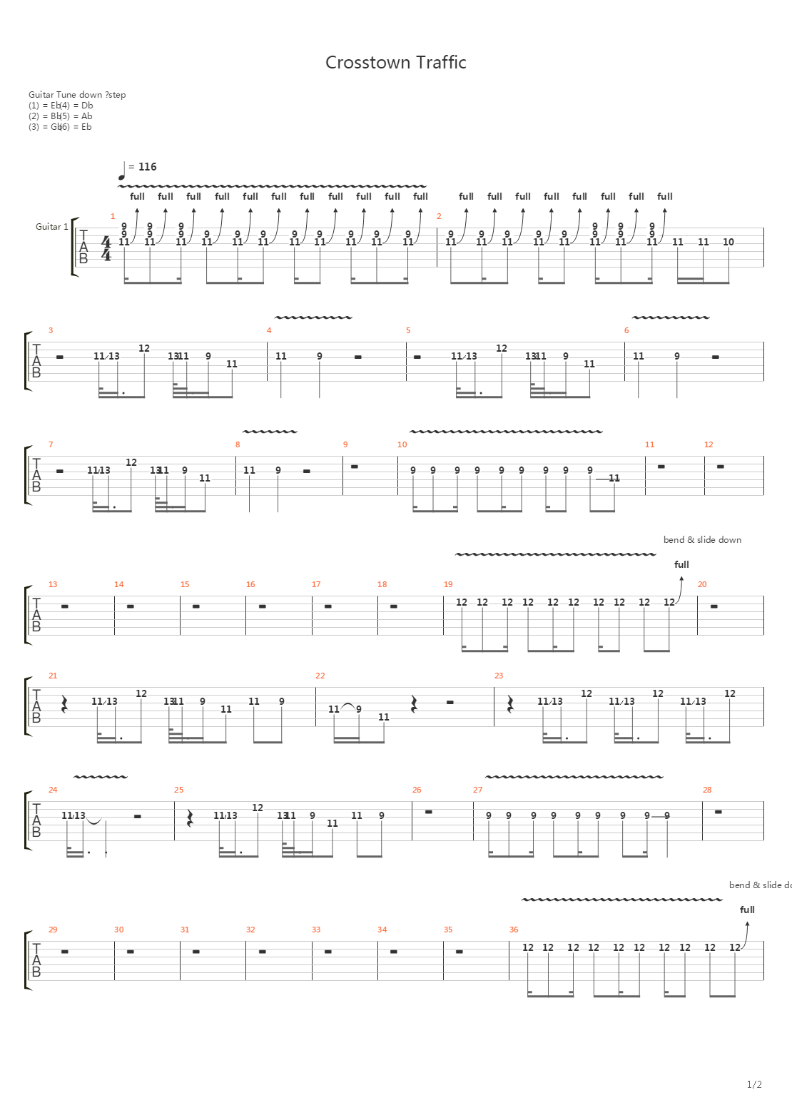 Crosstown Traffic吉他谱