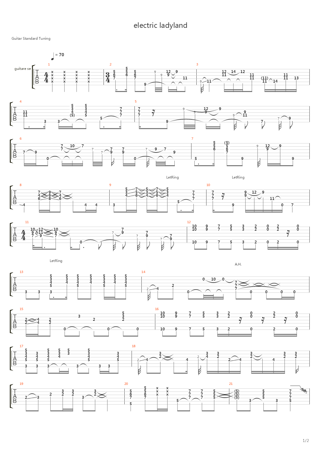 Electric Ladyland吉他谱