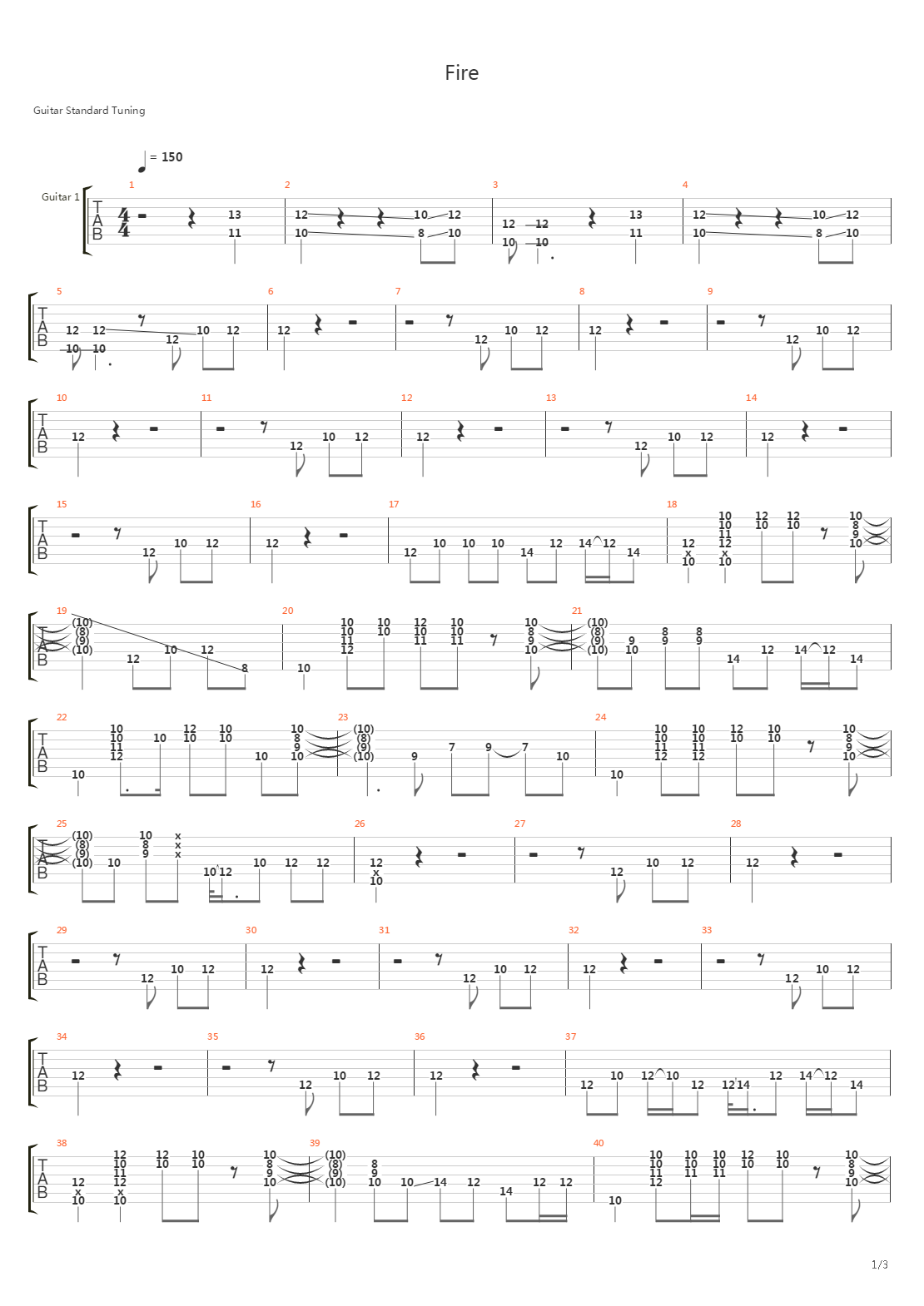 Fire吉他谱