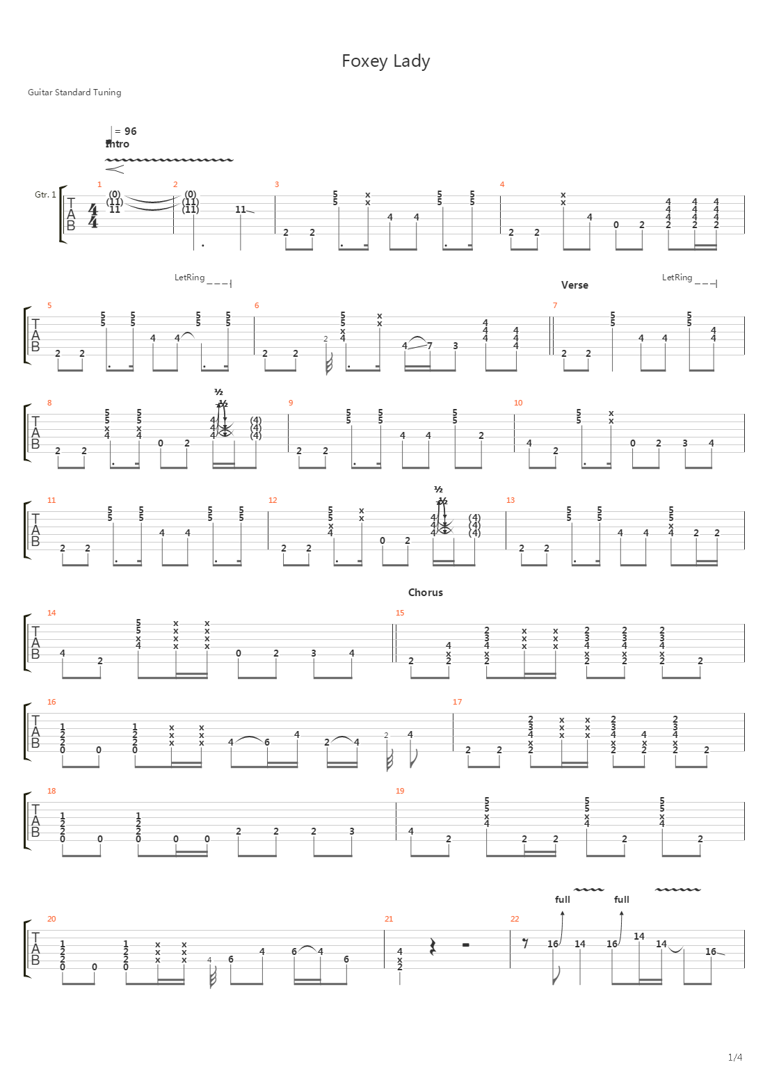 Foxey Lady吉他谱