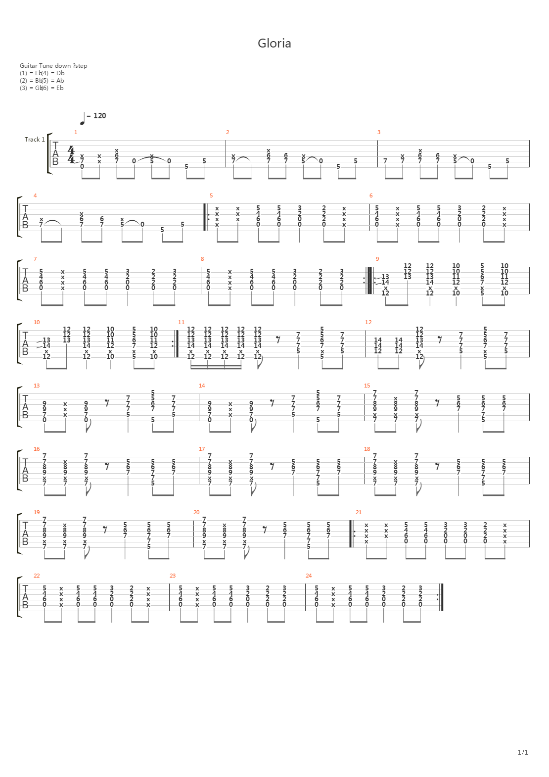 Gloria吉他谱