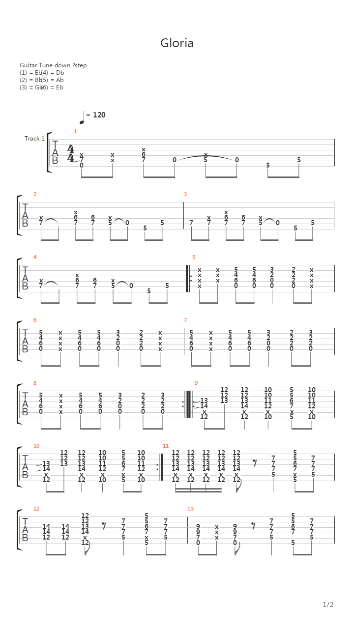 Gloria吉他谱