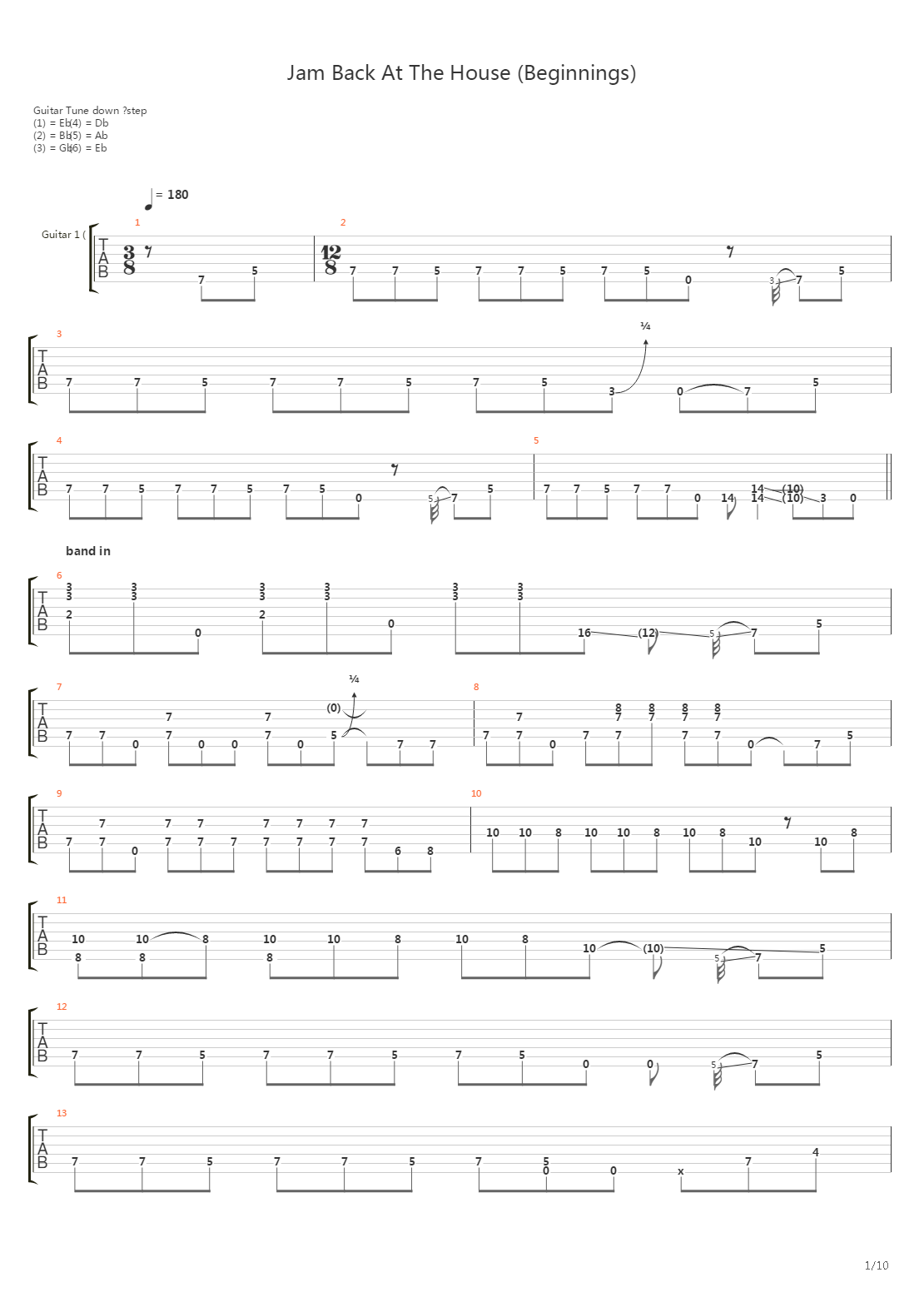 Jam Back At The House Beginnings吉他谱