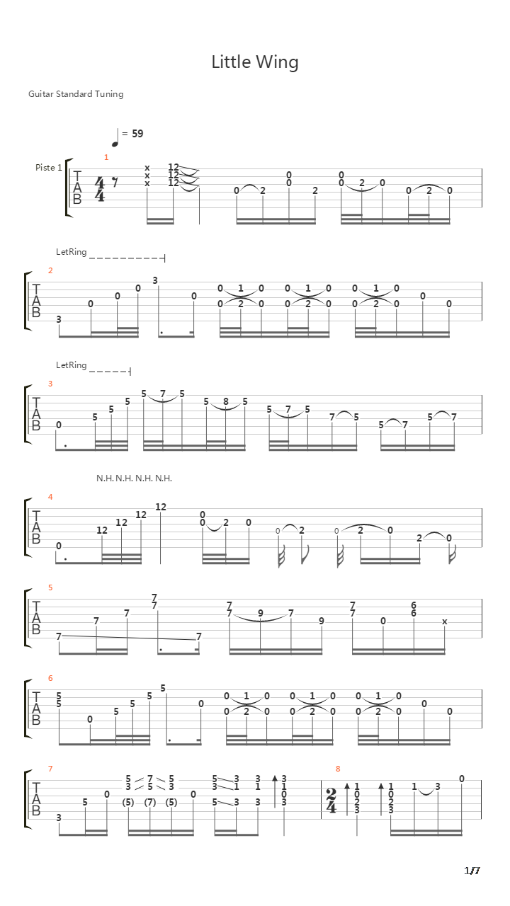 Little Wing吉他谱
