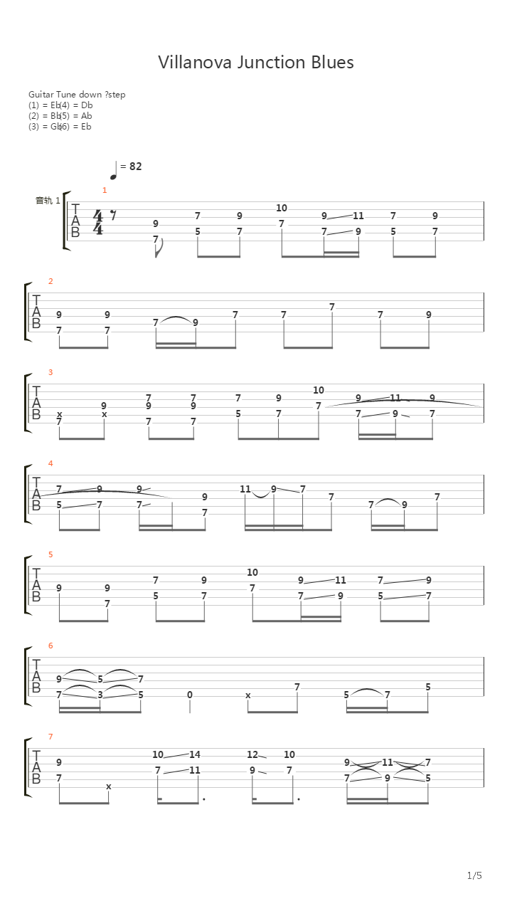 Villanova Junction吉他谱