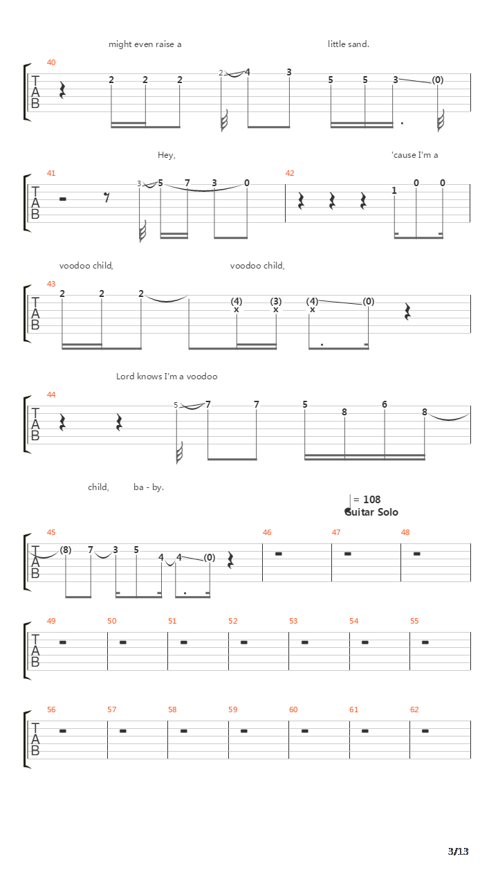 Voodoo Child Slight Return吉他谱