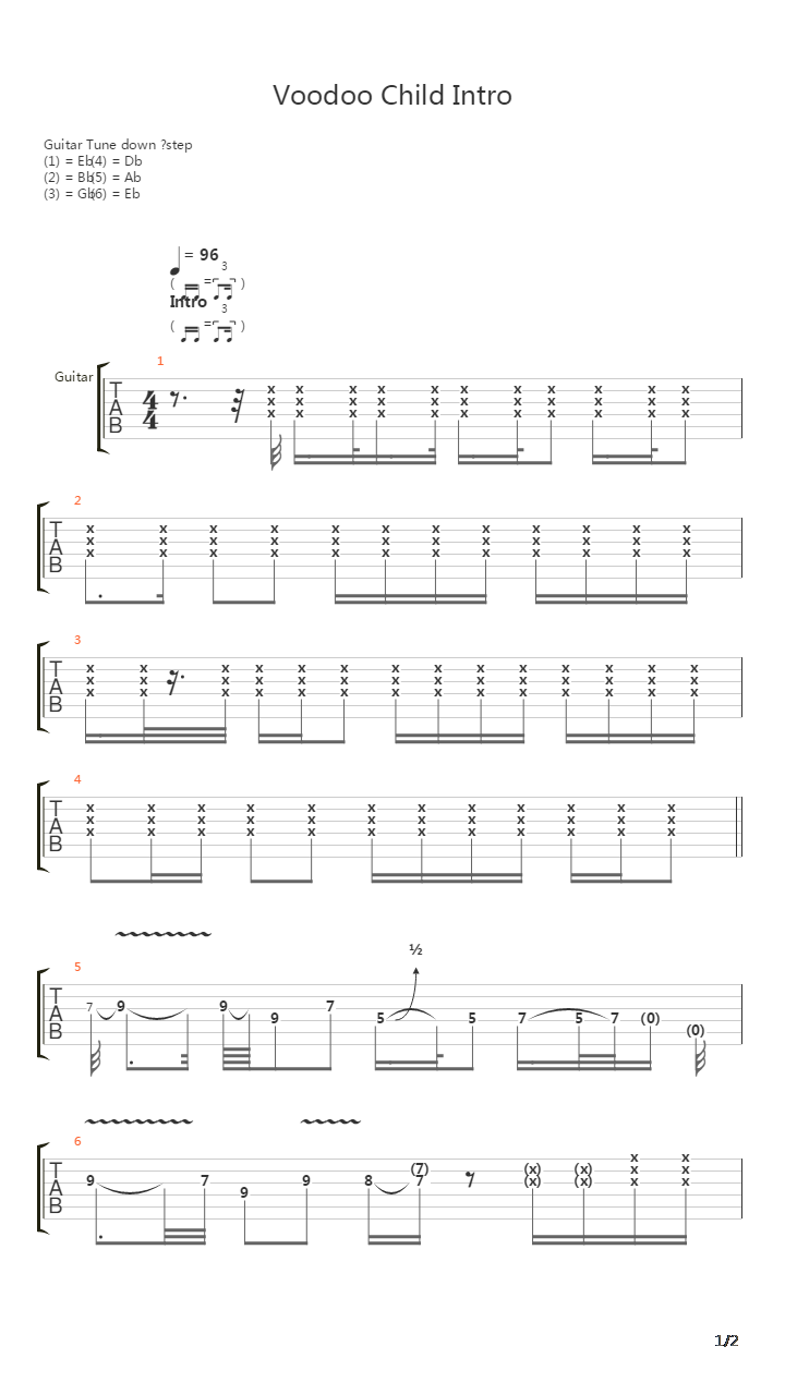 Voodoo Child吉他谱