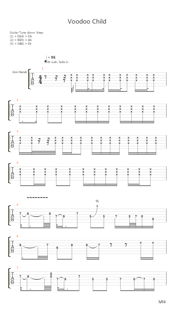 Voodoo Child吉他谱