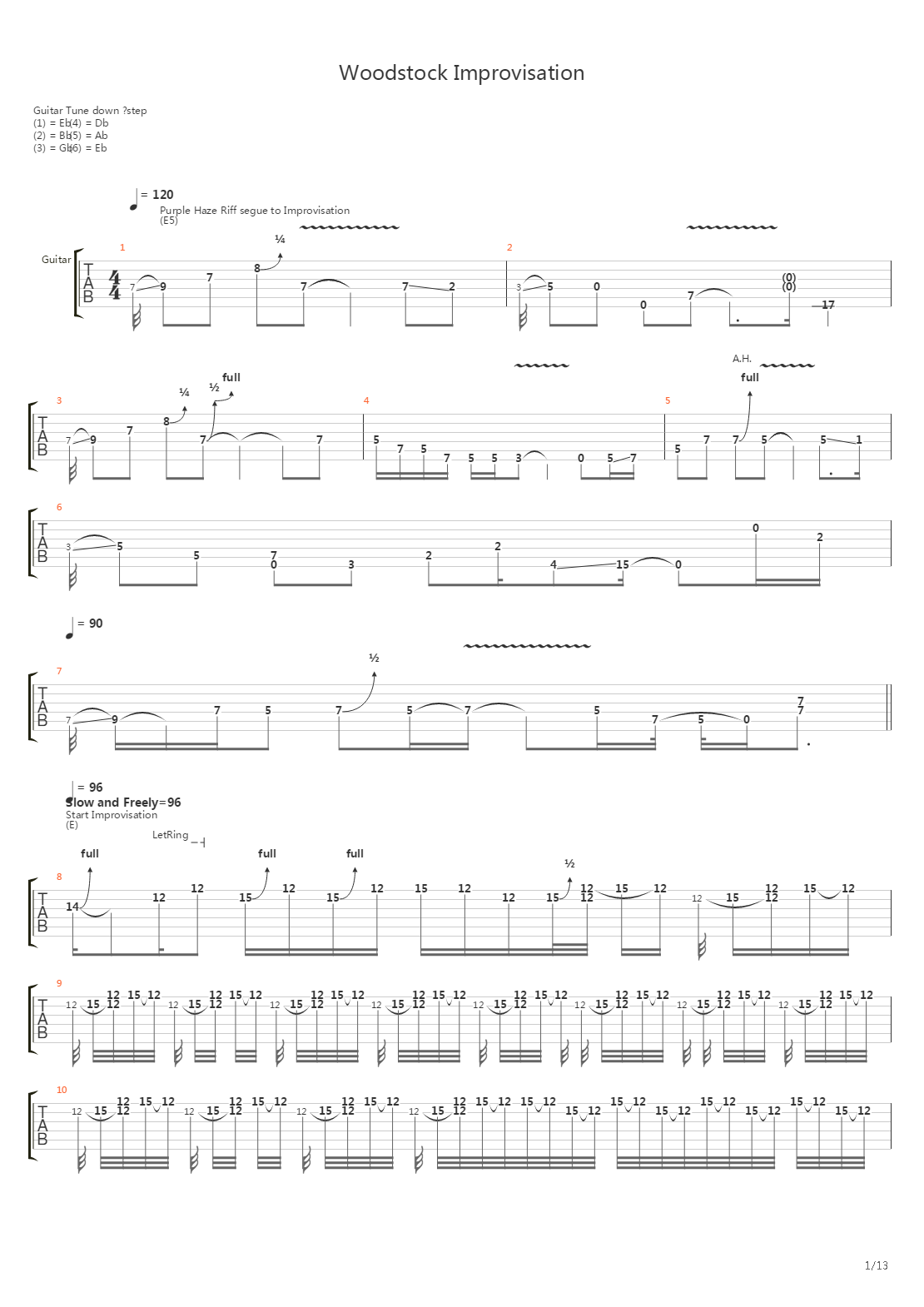 Woodstock Improvisation吉他谱