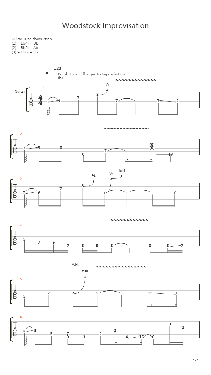 Woodstock Improvisation吉他谱