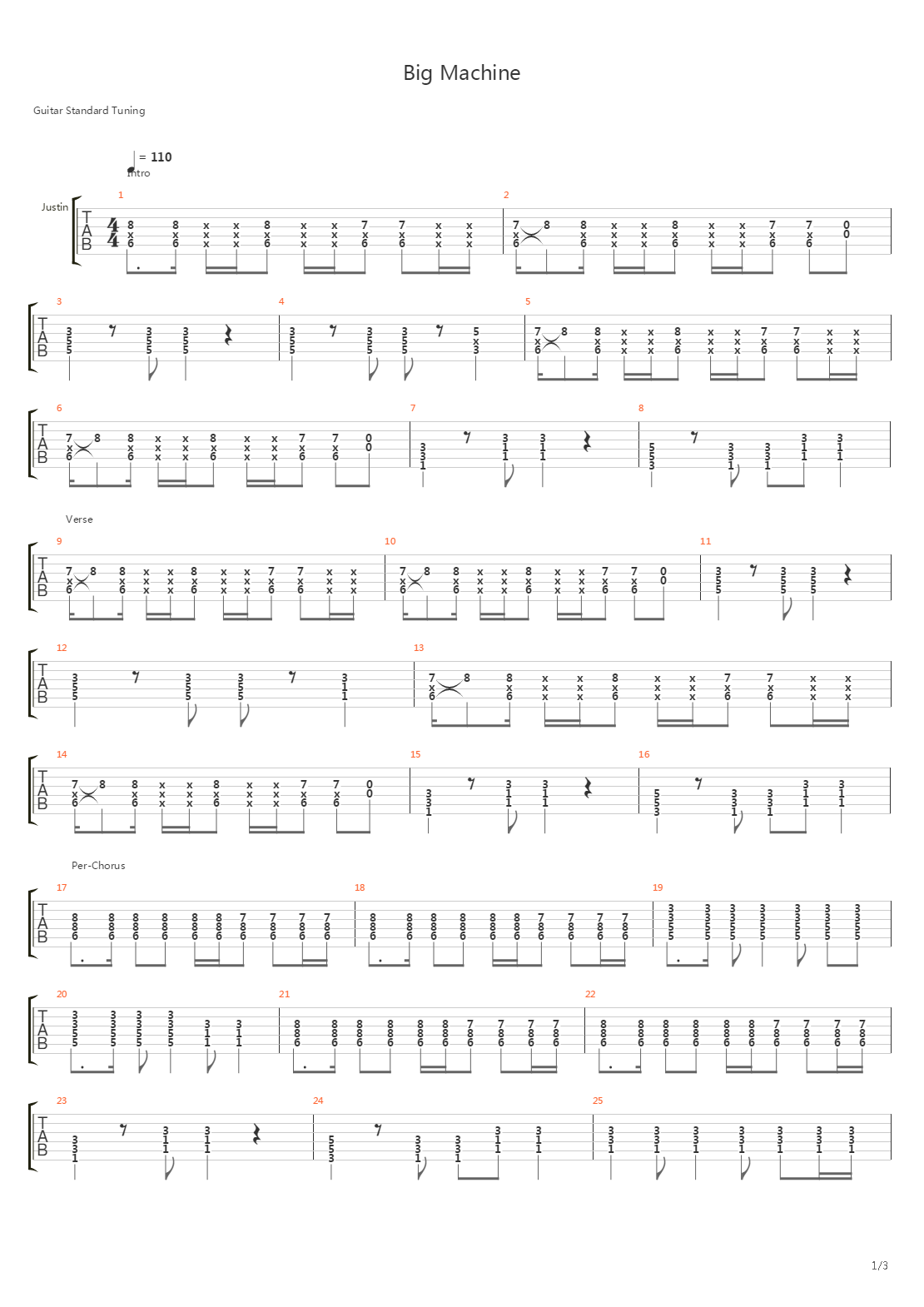 Big Machine吉他谱