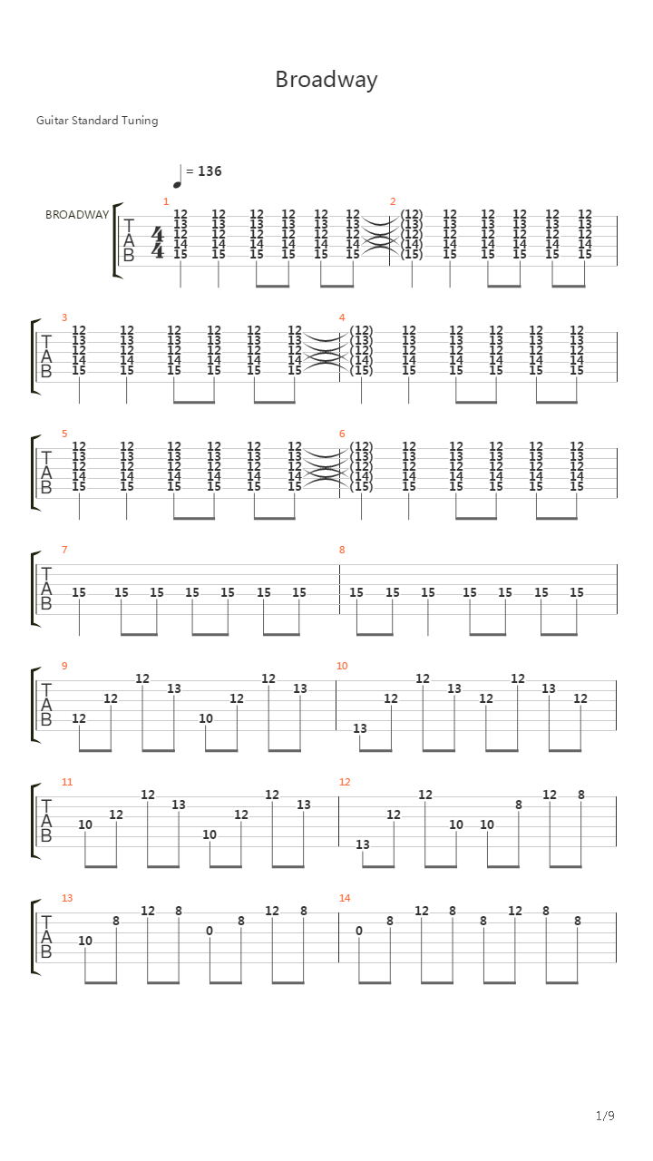 Broadway吉他谱