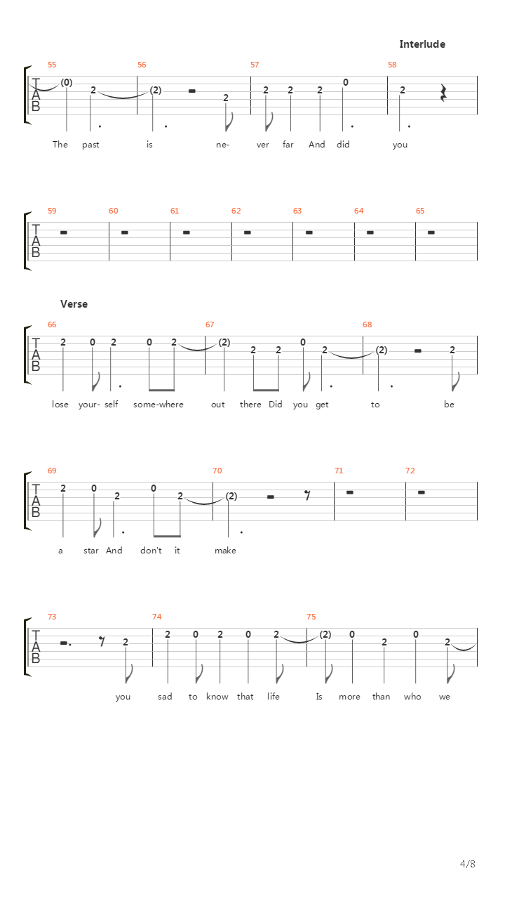 Name吉他谱