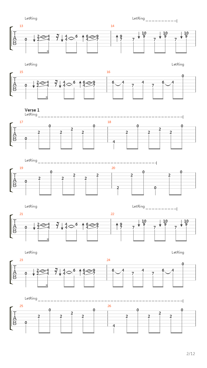 Name吉他谱