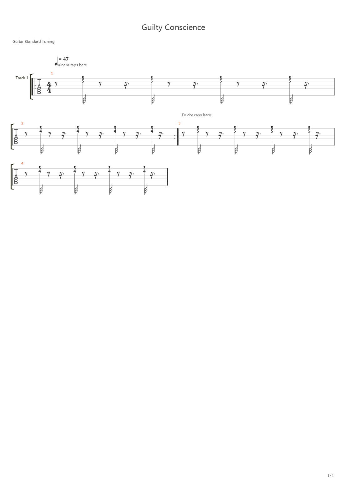 Guilty Conscience吉他谱