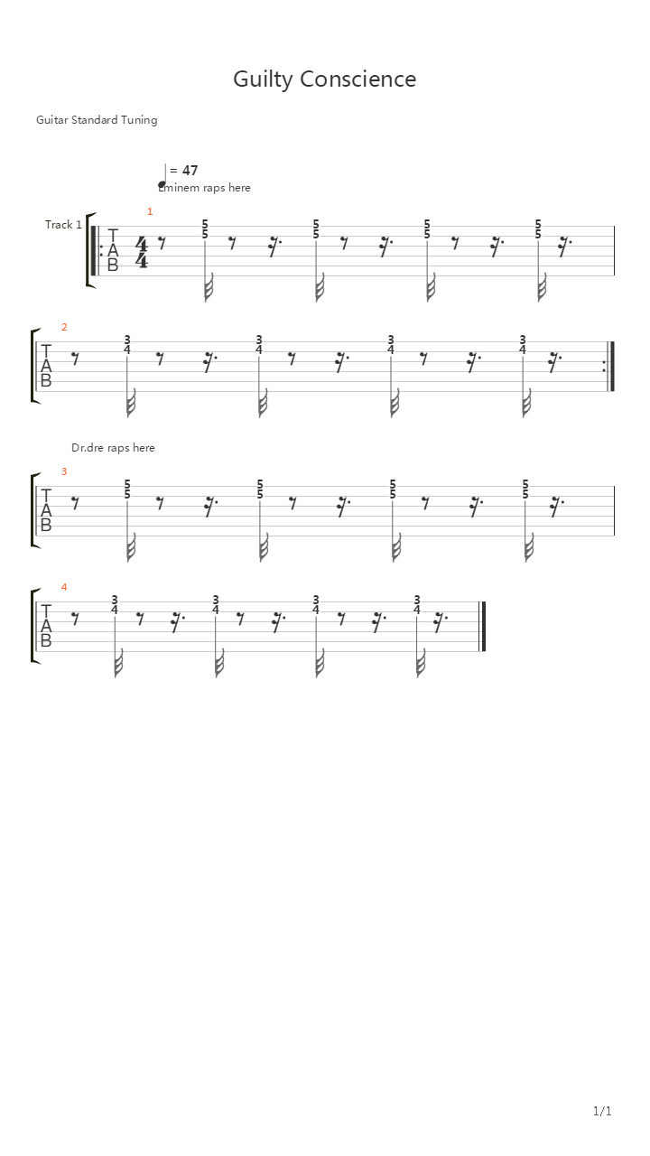 Guilty Conscience吉他谱